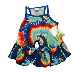 Wag-a-Tude Pet Tie Dyed Multicolor  X-Small Tank Dress